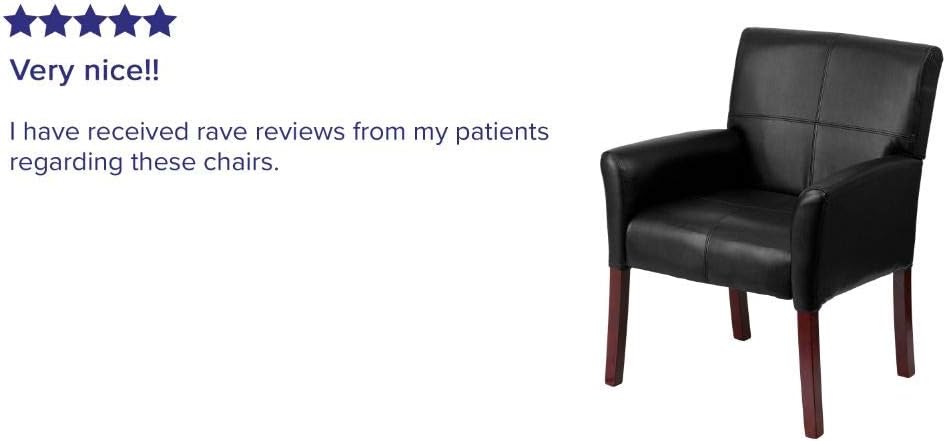 Flash Furniture Black Leather Side Chair: Furniture & Decor