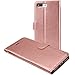 iPhone 7 Plus Case, iPhone 8 Plus Case, Moze iPhone 7 Plus Wallet Case [4 Card Slots ] [Wrist Strap] [Stand Feature] PU Leather Flip Wallet Case Cover for iPhone 7 Plus/iPhone 8 Plus - Rose Gold