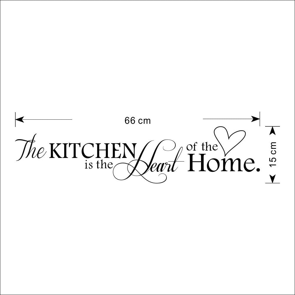ufengke® "The Kitchen Is The Heart Of Home Quotes and Sayings Wall Decals, Kitchen Dining Room Removable Wall Stickers Murals - Image 4