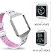 For Fitbit Blaze Bands Accessory, VODKE Silicone Ventilate Replacement Watch Band/Strap/Bracelet/Wristband With Frame For Fitbit Blaze Smart Fitness Watch Men Women Small Large (White+Pink)