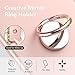 Finger ring holder for back of cell phone. [2 pcs + 3 Car mount hooks] SALEX 360° rotation universal metal loop hand grip stand with mirror and cat ears fits for Magnetic Mount [Gold+Rose Gold/Pink]
