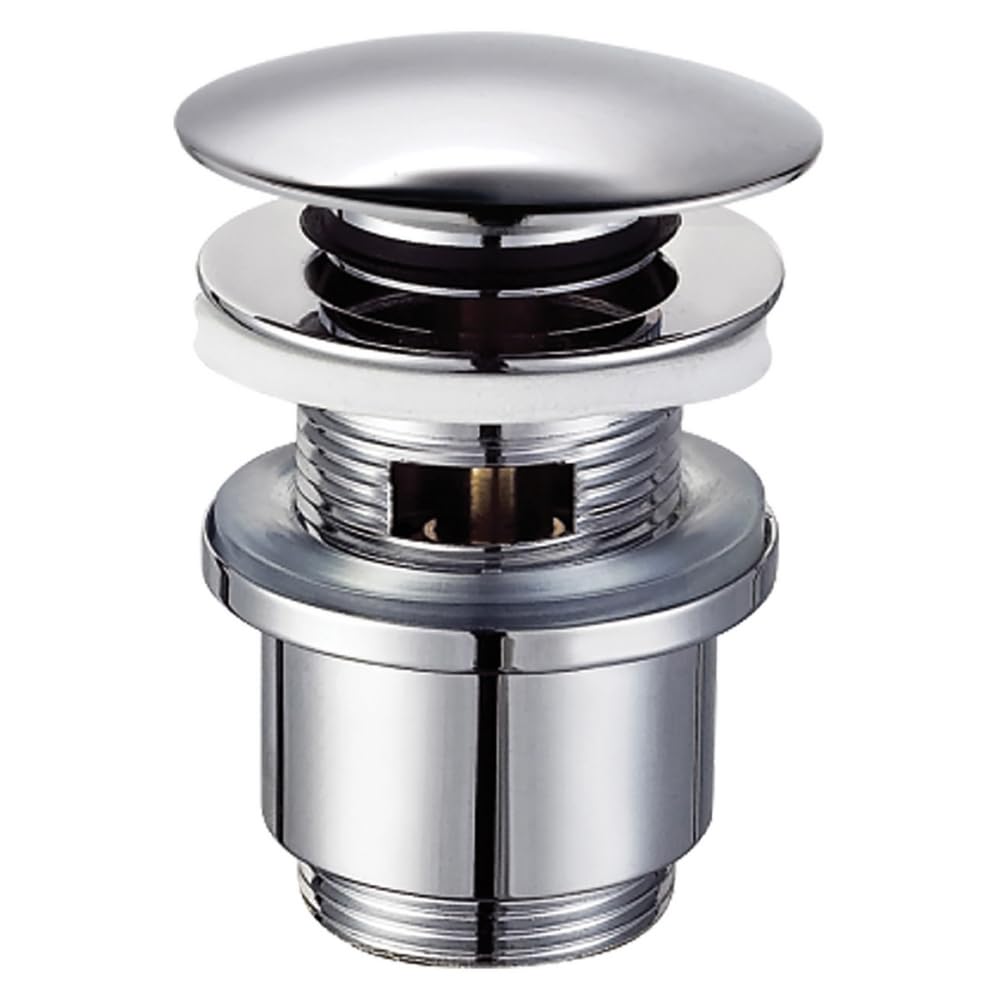 Schläfer 4051003 | Click Clack Waste for Bathroom Basin and Bidet with Chrome Brass Overflow, Sizes 1" 1/4, Universal Drain Plug for Sinks