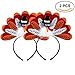 UNOMOR 2 PCS Handmade Turkey Headband for Thanksgiving Day, Turkey Trot, Family Party Costume Accessories