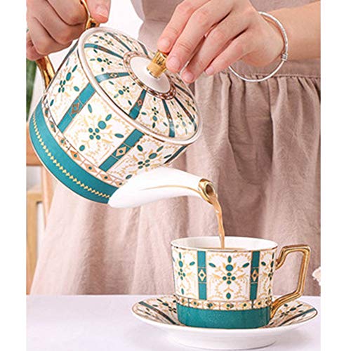 Set Da Tè Europeo Classico 15 pezzi Afternoon Tea Set di bicchieri for caffè Servizio da tè in porcellana smaltata in… - immagine 7