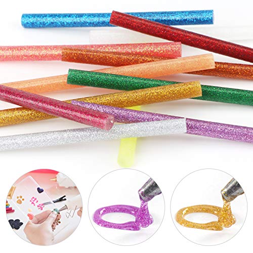 Hot Glue Sticks,Enpoint 3.93 x 0.27 in Glitter Mini Hot Glue Sticks for Glue Gun EVA Mini Colored Hot Melt Adhesive Glue Sticks for DIY Art Craft General Repairs and Gluing Projects 72 PCS - Thumbnail 4