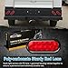 Partsam 4Pcs 6 Inch Red Oval Led Trailer Tail Lights 10 LED Sealed Stop Turn Tail Brake Lights 10 LED Flush Mount Hardwired with Rubber Grommet Waterproof 12V(Not Plug and Play)