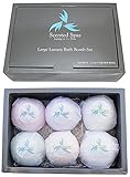Large and Lush Luxury Bath Bombs; Set of 6 - 5.3oz (150g) Bombs - Extra Big - Gift Set For Graduation, Weddings, Birthdays, Bridal Showers, Father's Day