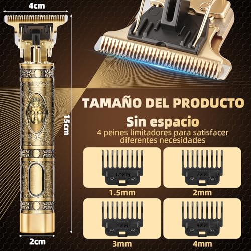 Maquina Para Cortar Cabello, Salandens Cortapelos De Precisión Recargable, Rasuradoras Para Hombre Con 4 Peines Guíacarga Usb (ESTILO 1)