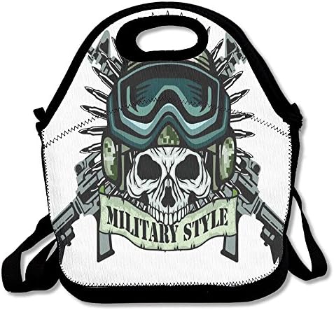 Fashion Cute Portable Multipurpose Bento Lunch Bag,Container For Women, Men, Kids,100% Polyester FiberSkeleton BA