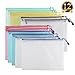 SUBANG 12 Packs New Design Zipper File Bags in A4 Sizes, File Holders with Grid Travel Pouch,6 Assorted Colors