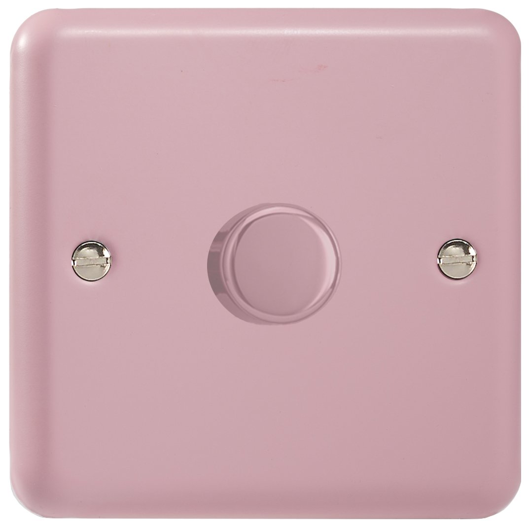 Varilight 1-Gang 2-Way V-Pro Push On/Off Rotary LED Dimmer 1 x 0-120W Rose Pink
