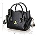 EPLAZA Women Girls Cat Satchel Cross Body Shoulder Bag Tote Handbag (smiling lips black)
