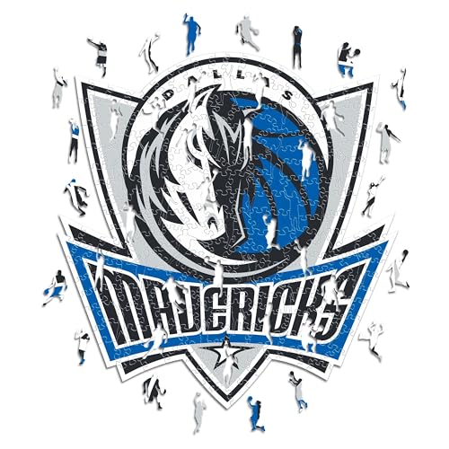 Iconic Puzzles - Dallas Mavericks, Logo, Wooden Puzzle officially licensed NBA, 100% sustainable, size M, 270 Pcs