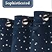H.VERSAILTEX Blackout Curtains Kids Room Thermal Insulated Twinkle Stars Printed Curtain Draperies for Boys Girls, Sleep-Enhancing Magic Grommet Drapes, 2 Panels, Each 52x84-Inch, Navy