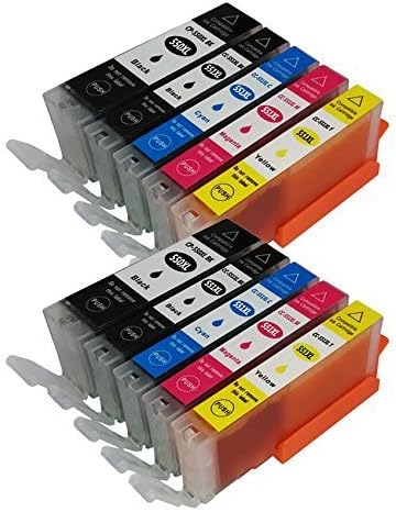 Bosumon Compatible Ink Cartridges PGI-550 CLI-551 for Canon suit for HP Ip7250 Mg5450 Mx725 with Chip, 10 Pk (Pigment Black, Black, Cyan, Magenta, Yellow)
