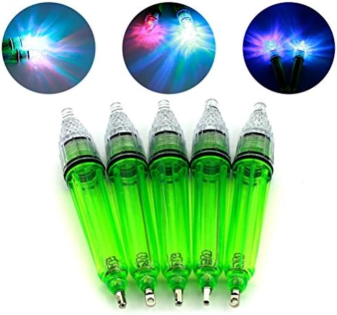 5Pcs Deep Drop Super Waterproof LED Underwater Night Fishing Light Lure for Attracting Bait and Fish Disco Blinking 7 Colors (6.5")