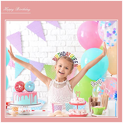 Black Birthday Queen Sash & Tiara Kit, Happy Birthday Party Gifts Decorations for Women Girls Princess