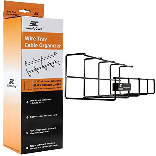 Wire-Tray-Cable-Organizer-II-by-SimpleCord-Cable-Management-for-Desks-or-Offices-32-Metal-Open-Cord-Raceway-Perfect-Under-a-Desk