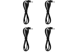 pigtone Guitar Pedal Power DC 5.5X2.1 Cable, Male to Male, 60 CM Effect Power Supply Cord (4 Pack)