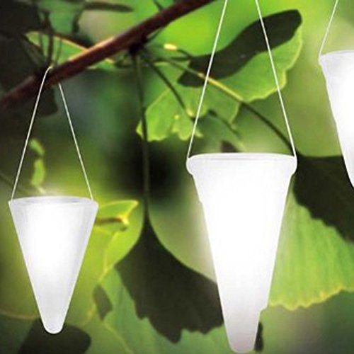 LEDMOMO Solar Garden Lights, Cornet Shaped Waterproof Hanging Light for Garden Stree and Festival Ornaments Outdoor Hanging(White Light) - Thumbnail 3