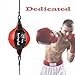 DJDZ Leather Boxing Speed Dodge Ball MMA Double End Punch Bag Floor to Ceiling Rope Training Punching Workout (Red & Black)