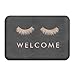 Stylish Black Rose Gold Eyelashes Welcome Super Absorbent Anti-Slip Mat,Funny Doormat,Indoor/Outdoor Decor Rug Doormat 23.6(L)X15.7(W) Inch Non-Slip Home Decor