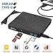 Gincleey External CD DVD Drive, 2-Port Hub USB 3.0 with Type-C SD/TF Card Reader CD/DVD +/-Rw Drive ROM Rewriter Burner for Laptop Desktop MacBook Mac OS Windows 10 8 7 XP Vista