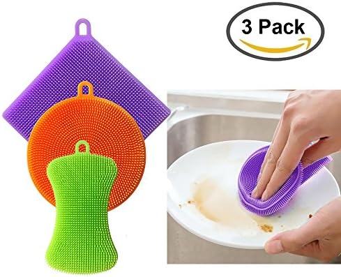 Better Sponge Silicone Food-Grade Multipurpose Antibacterial Scrubber Non Stick Kitchen Cleaning Dishwashing Mildew-Free Brush Towel Scrubber For Washing Pan / Bowl / Wash Fruit And Vegetable