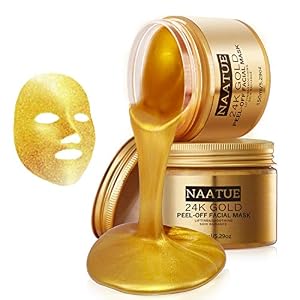 NAATUE 24K Gold Face Mask, Blackhead Remover Peel Off Facial Mask, Deep Cleansing Collagen Skin Care Face Mask for All…