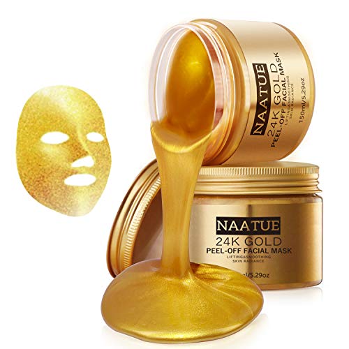 NAATUE 24K Gold Face Mask, Blackhead Remover Peel Off Facial Mask, Deep Cleansing Collagen Skin Care Face Mask for All…