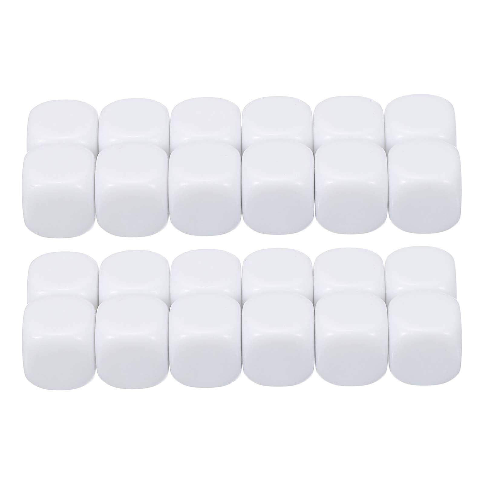 PATIKIL 12 mm Acrylic Dice Blank, 100 Pcs Standard Game Dice Rounded Corner with Smoothed Surface Six Sided for Board Games Teaching, White