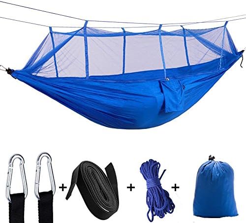 Haixin Double hammock with mosquito nets, ultra light portable outdoor parachute nylon hammock/camping aerial tent camping, backpack, survival, travel etc. (260cm*140cm)