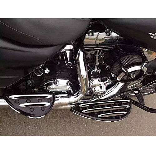 Ocamo 2PCS Motorcycle Foot Pegs or Gear Lever Foot Rests Pedal for Harley Glide Street Glide Front Foot Pegs; Black and white