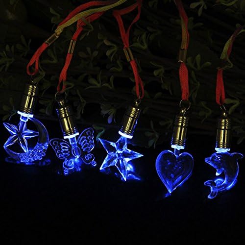 10PCS New Design Blue Light-emitting LED Flashing Necklace Pendant Strip Party Celebration