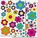 WANDKINGS Wall Stickers Colourful Flowers – Design 4 Sticker Set – 66 Stickers on 2 US Letter Sheets (Each 8.3 x 11.7 inch)