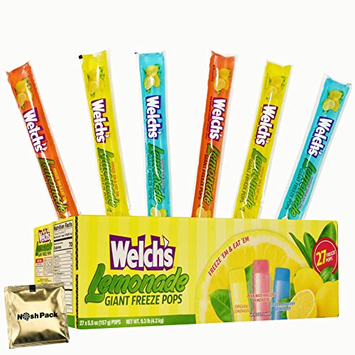 Welch’s Lemonade Giant Freeze Pops, 5.5 Ounce Jumbo Ice Pops, Bulk 