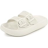 Weweya Sandals for Women and Men - Pillow Slippers - Double Buckle Adjustable Slides - EVA Flat Sandals