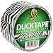 Duck Brand 280110 Printed Duct Tape, Zig-Zag Zebra, 1.88 Inches x 10 Yards, Single Roll