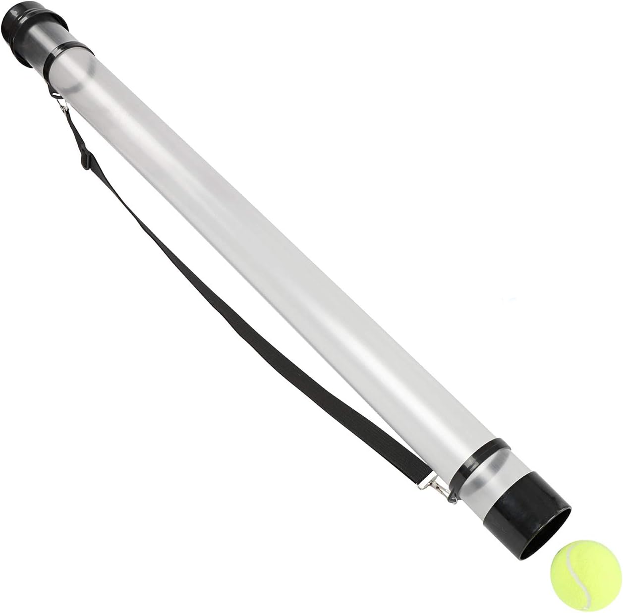 Get Out! Tennis Ball Hopper Tube for 16 Balls - Tennis Ball Pickup Collector Sports Ball Retriever Carrier - 40in, Black : Sports & Outdoors