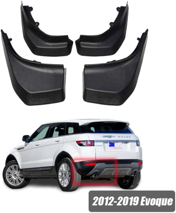 Black 4Pcs Car Mud Flaps Mudguards, for Land Range Rover Evoque 20132019 Front & Rear Splash Black 4Pcs Car Mud Flaps Mudguards, for Land Range Rover Evoque 20132019 Front & Rear Splash