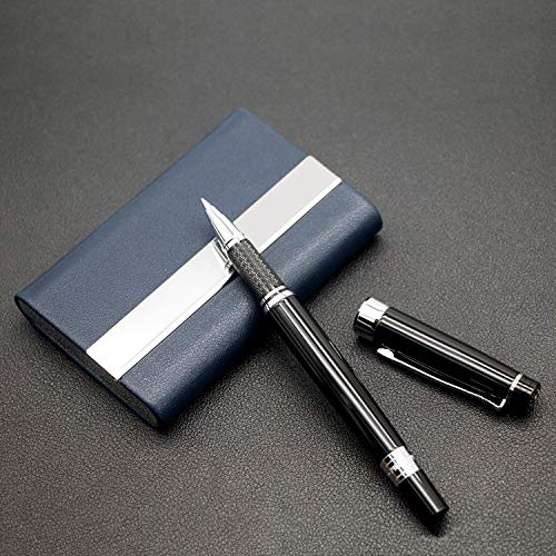 image for Padike Business Card Holder, Business Card Case Luxury PU Leather & St