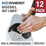 No Sweat Baseball Hat & Batting Helmet Liner - Absorbs Dripping Sweat/Moisture Wicking Sweatband | Prevent Sweat Stains/Ultimate Hat Saver - (Official, Pro, Softball)