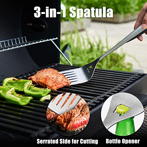 SHINESTAR Sturdy Grill Tools Set, Heavy Duty Grill Utensils Set with