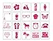 Heidi Swapp - Lightbox Inserts - Icons - Emoji, Basic, Black, Holiday, Pink & Bright - 6 Item Set