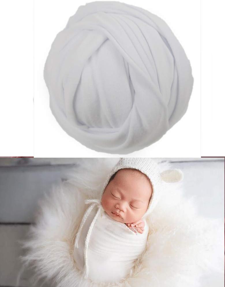 Newborn Photography Props Wrap Stretchy Flannel Blanket Baby Photo Prop Swaddle Wraps White