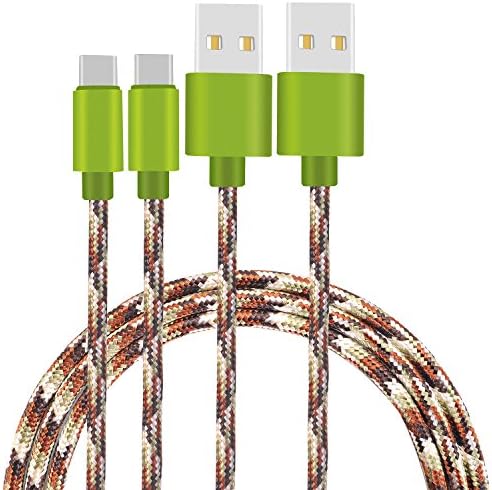 USB Type C Cable, AOKER [2Pack] 6ft Nylon Braided Long Cord USB Type A to C Fast Charger for Galaxy S8, S8+, the new MacBook, Google Pixel, Nexus 6P, LG V20 G5, HTC 10 and More (2X6ft Green)