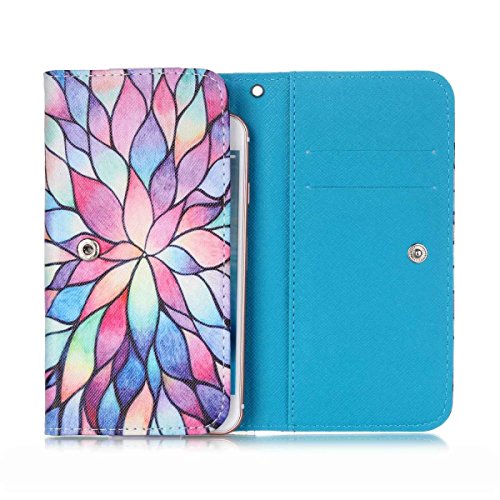 BLU Studio X6 Case,[Colorfull Flower] Style Universal Smartphone Flip Wallet Clutch Bag Carrying PU Leather Protective Cover for BLU Studio X6 6.0 Inch