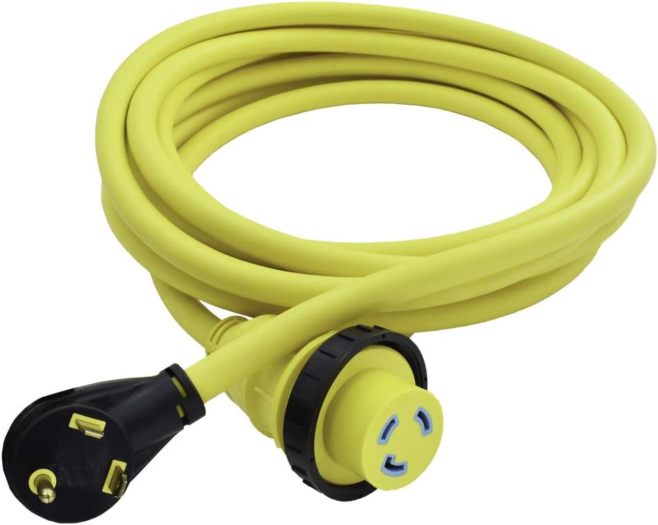 Marvine Cable Shore Power Cord Set 30Amp Male Plug TT-30P to 30Amp Twist Lock Female L5-30R 25Ft : Sports & Outdoors