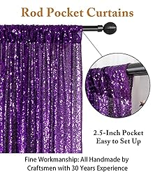 ShinyBeauty Sequin Backdrop Curtain Purple 5FTx10FT