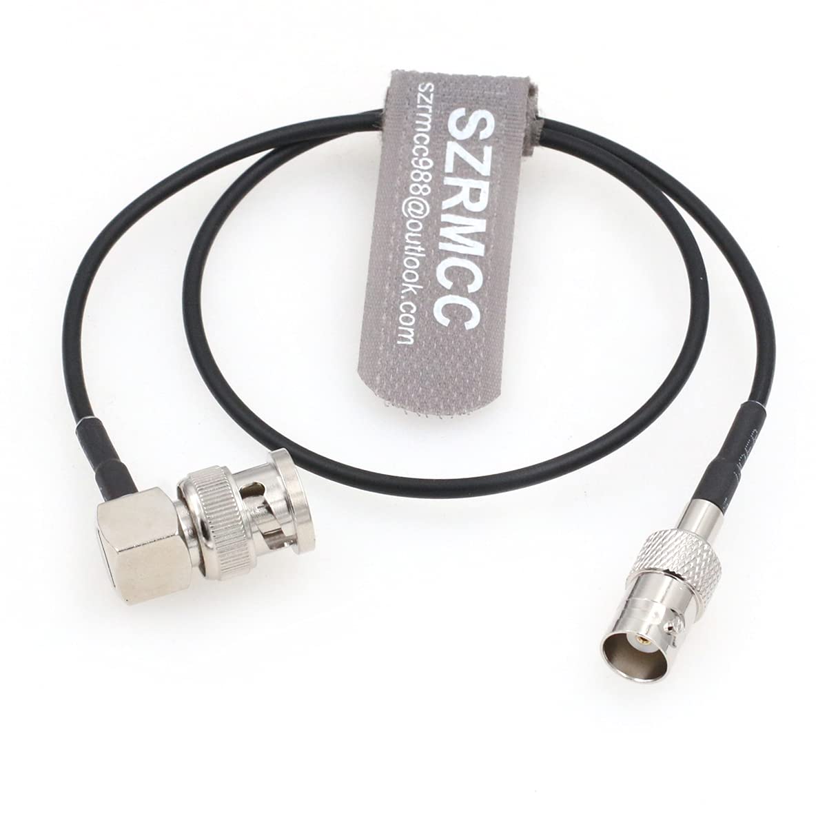 SZRMCC Right Angle BNC Male to BNC Female RF Coaxial Cable RG174 50ohm HD SDI Extension Cable (1m)